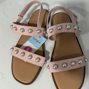 Cat & Jack Pink Studded Double-Strap Sandals